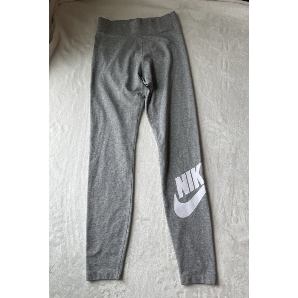 Nike Gray Ankle Leggings Women's S Elastic Waist Stretch Comfort Logo